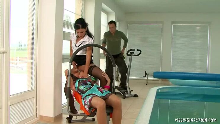 [Tainster] - Lena Cova In Stockings - Piss & Cum Action - Lena Cova