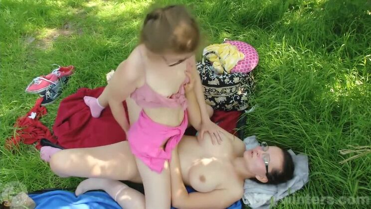 [AbbyWinters] - Outdoor Lesbian Sex with Jada and Maia - Louise Louellen