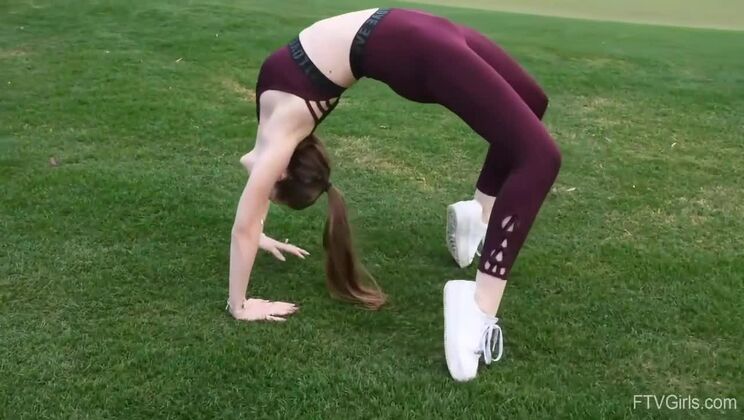 Outdoor Playtime for a Beautiful Brunette