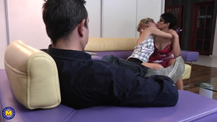 Gizelda B. and Becky Share a Naughty Facial Threesome