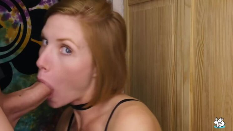 Cumshot on Young Redhead's Tits