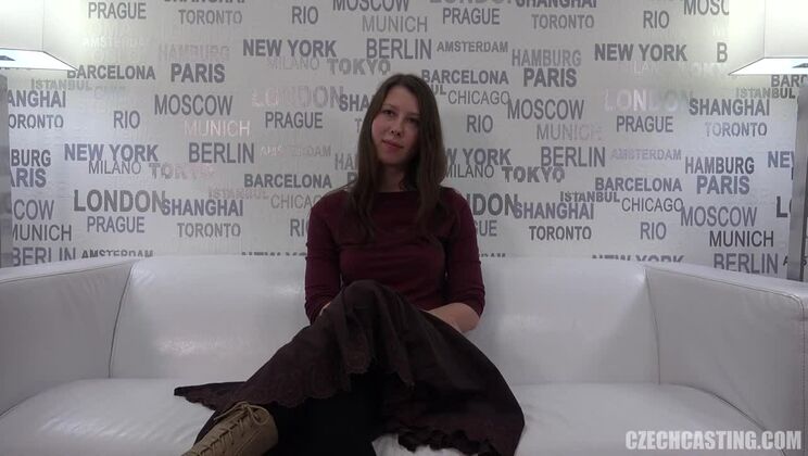 Czech Brunette Pavlina in Casting Video