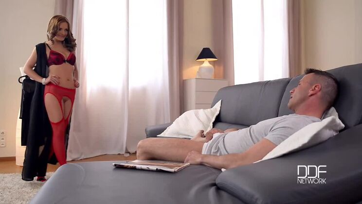 Dominica Phoenix Gives Amazing Handjob in Stockings