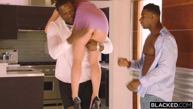 [BLACKED] - Hairy Bush Pussy Licking in a Threesome