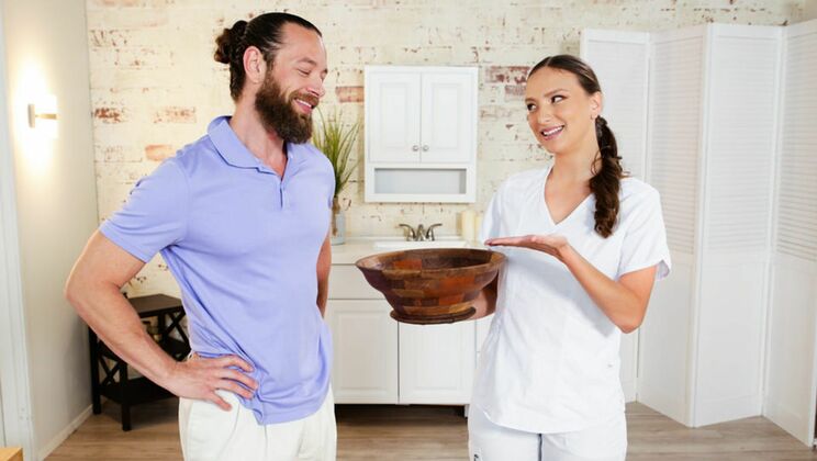 Hairy Girl Gets Fingers and Blowjob