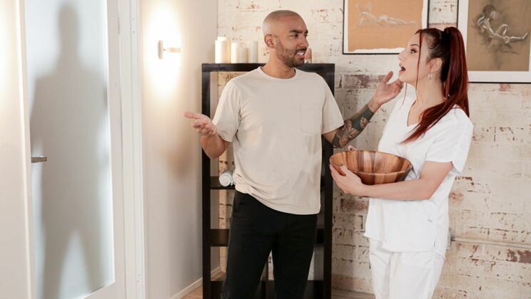 Cock Sucking Redhead Gets Massage