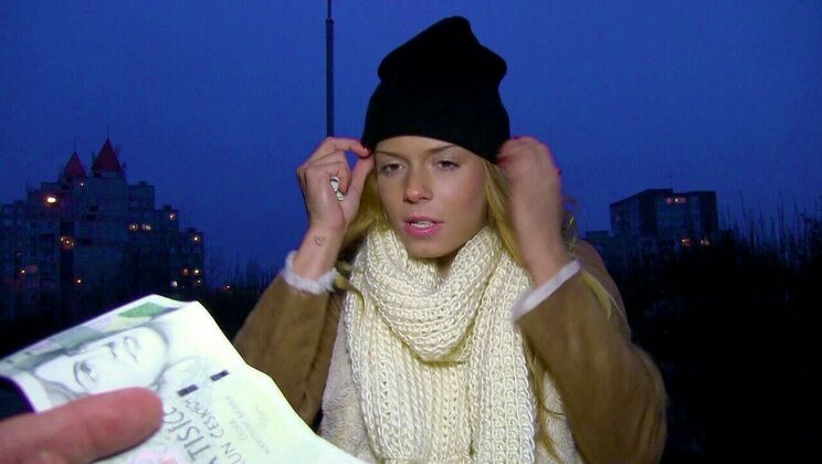 Euro Blonde Sucks a Stranger's Member