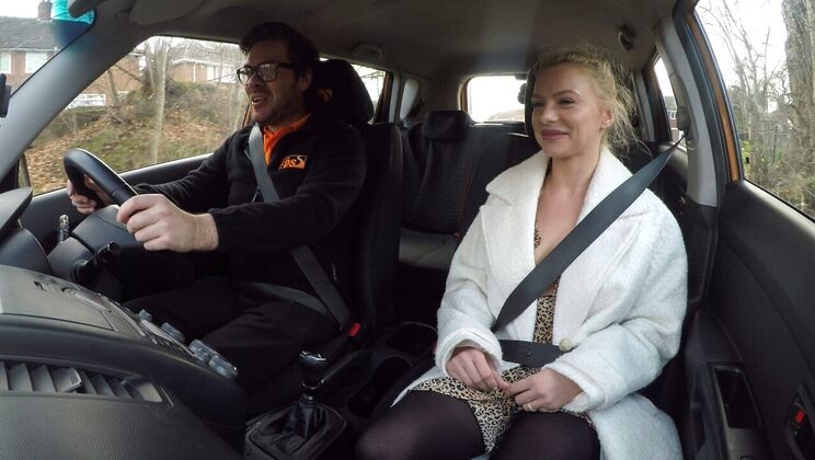 Polish Blonde Gets Naked During Driving