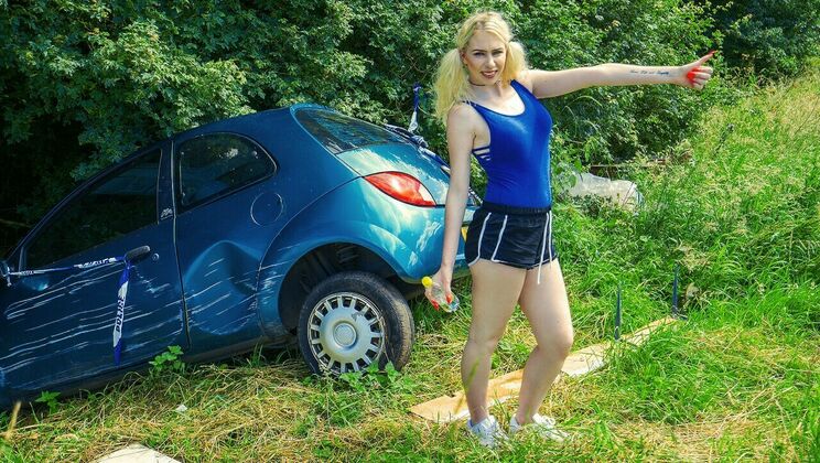 [StrandedTeens] - Cheating British Wife's Blowjob and Handjob - Grace Harper