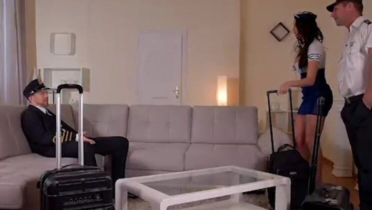 [PornWorld] - Ass-To-Mouth Action with 2 Pilots and 1 Stewardess - Anissa Kate - Erik Everhard - David Perry