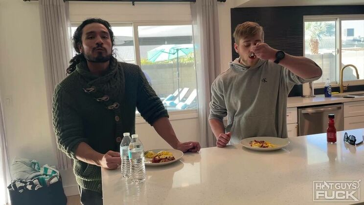 [HotGuysFuck] - Long Haired Brunette Leo & Athletic Brock Fisher Pre-Gaming