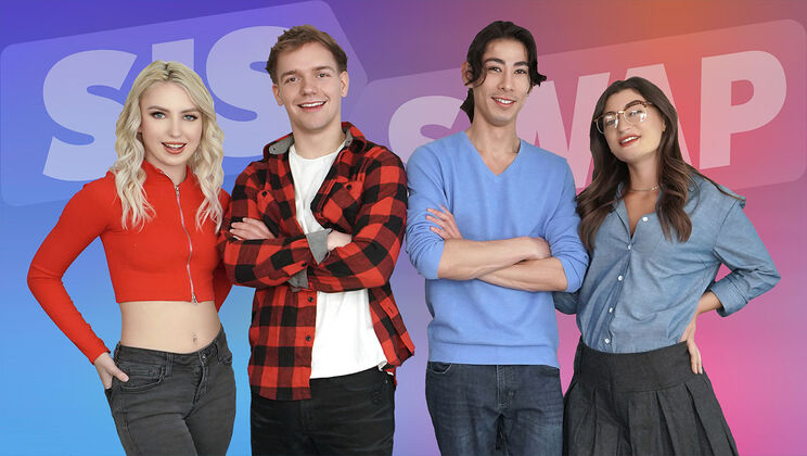 [SisSwap] - Joshua Lewis and David Lee Share Blonde and Brunette PAWGs - David Lee - Mae Milano - Britt Blair - Joshua Lewis