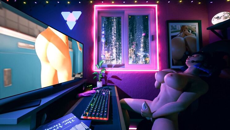 [AdultTimeAnimation] - Hot Redhead Girl Masturbates with Sex Toys - Bella Gray - Tim Monster Cock