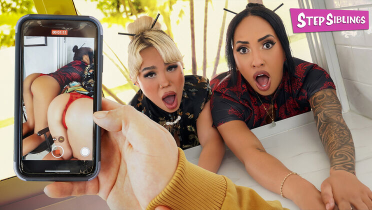 [StepSiblings] - Blonde and Black: Double BJ