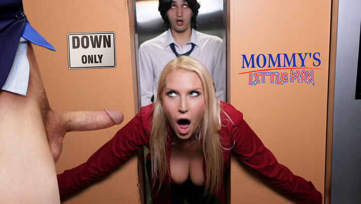 [Mommy’sLittleMan] - Stockinged Threesome Stuck in the Elevator - Vanessa Cage - Elias Cash - Axel Haze