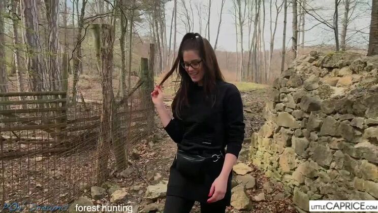 Forest Sex with Little Caprice: Cum in Mouth