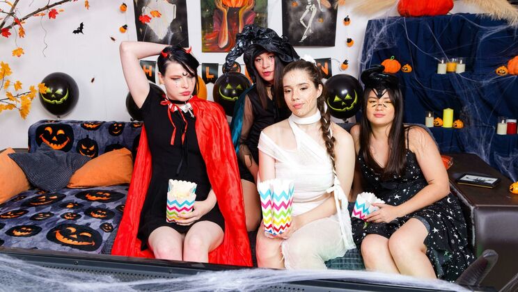 [ClubSweethearts] - Big Tits Lesbian Party on Halloween - Cherry Black - Nice Viki - Amelia Ost - Roxy Muroy