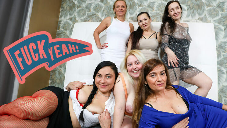 [Grandmams] - Nasty Grannies in Fishnet Lingerie Have Fun - Yvette Moore - Christina Santes - Vittoria Bad - Anna Versailles - Danny Fontana - Camila Love - Dianna Miller