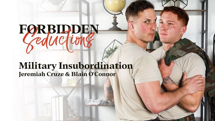 Tattooed Military Men Kiss & Fuck - Cumshot Finish