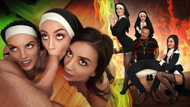 [BFFs] - Tanned Nuns Suck & Fuck Danny Mountain Rough - Danny Mountain - Natalie Brooks - Fiona Frost - Selena Love