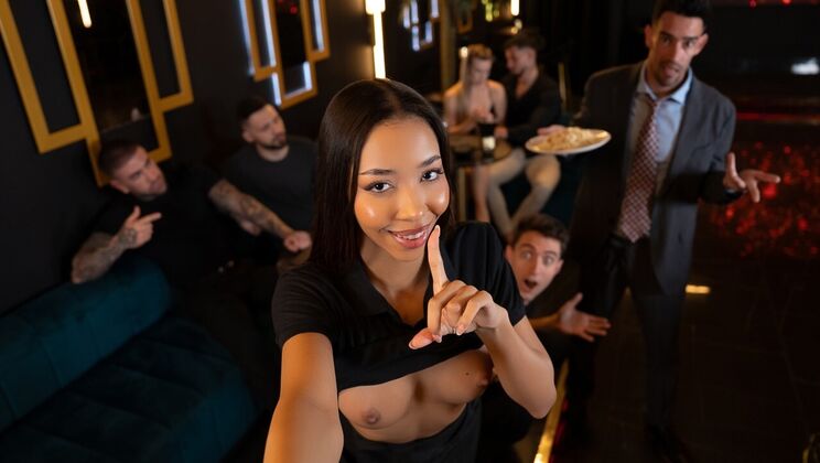 [RKPrime] - Bubble Butt Waitress Gets Pussy Licked Before Hardcore Sex - Jimmy Bud - Lia Lin
