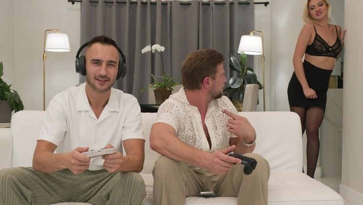 [PornWorld] - Two Hung Neighbors Share Blonde Babe in DP Fuck Fest - Cherry Kiss - Milan - Vince Karter