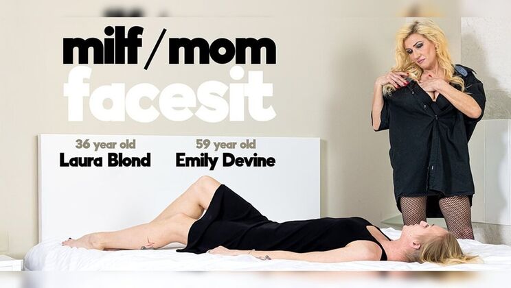 [Mature.nl] - Mature lesbian facesitting with shaved MILFs Laura and Emily