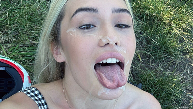 Amateur Blonde Rika Fane Sucks Big Cock and Takes Cum