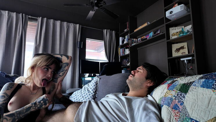 Tattooed Holly Beth Gives Hairy Styles A Handjob