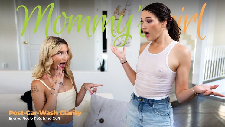 Blonde and Brunette Step Girls Trib After Car Wash